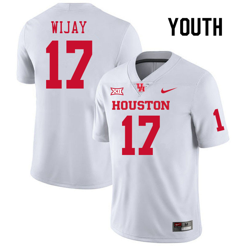 Youth #17 Indiana Wijay Houston Cougars College Football Jerseys Stitched-White